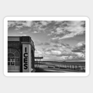 Rendezvous Cafe, Whitley Bay - Monochrome Sticker